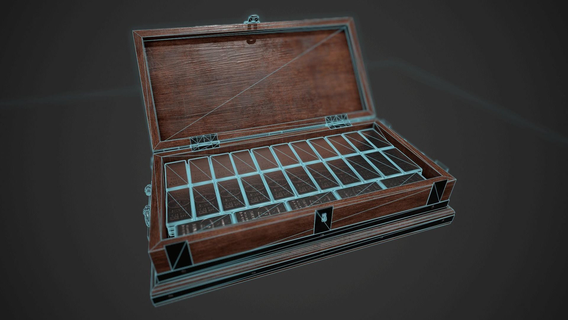 Precious Metal Ingot Set Low-poly 3D model_11