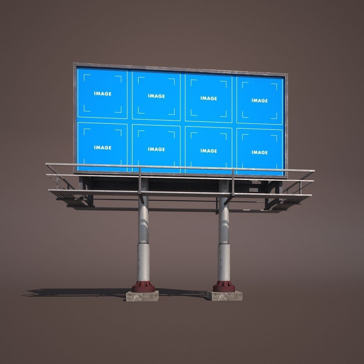 Old Billboard Low Poly Low-poly 3D model_2