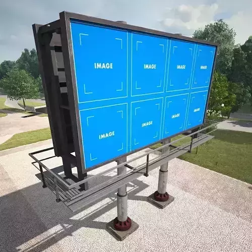Old Billboard Low Poly Low-poly 3D model