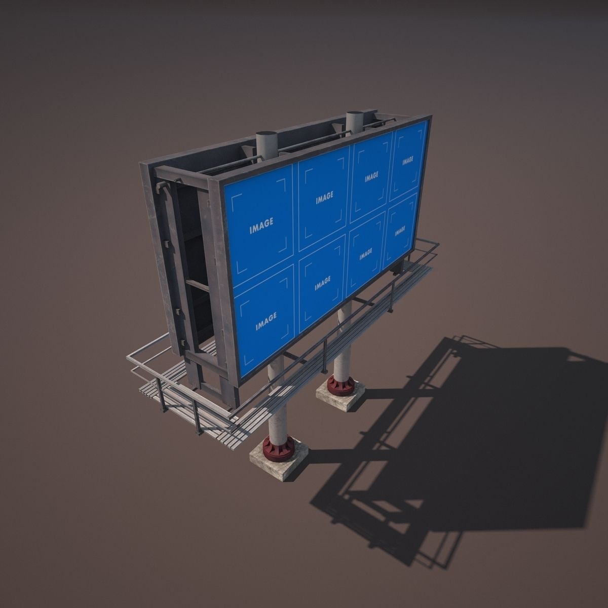 Old Billboard Low Poly Low-poly 3D model_4