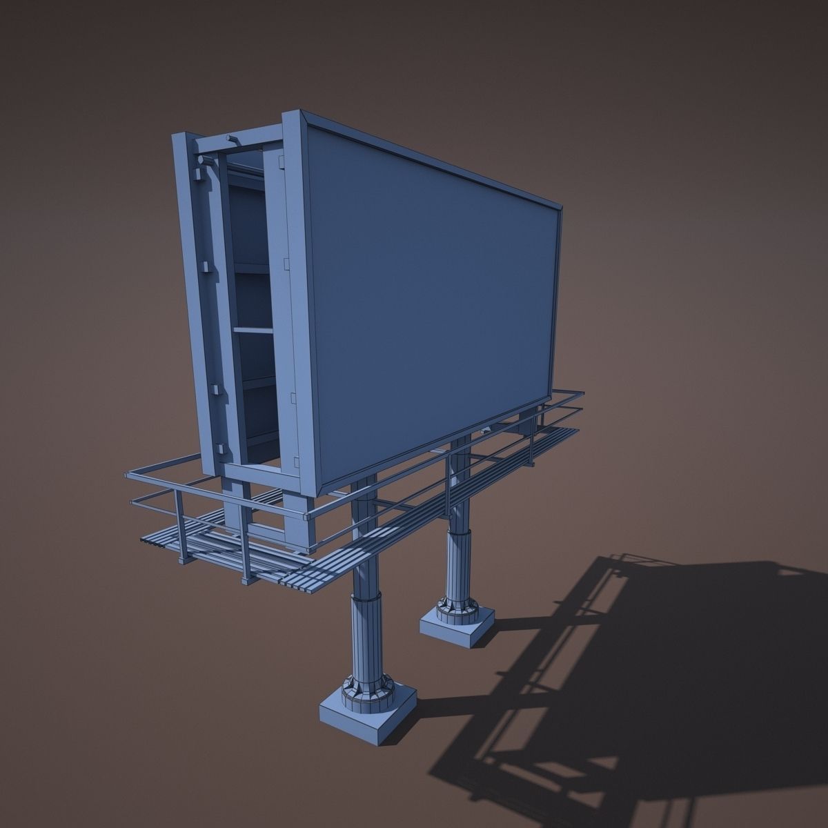 Old Billboard Low Poly Low-poly 3D model_7