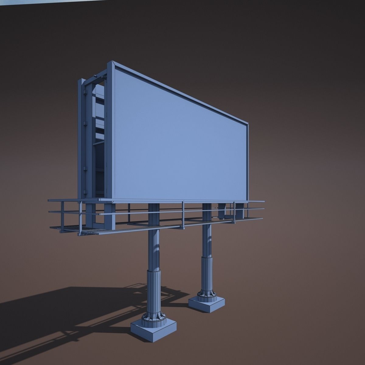Old Billboard Low Poly Low-poly 3D model_6