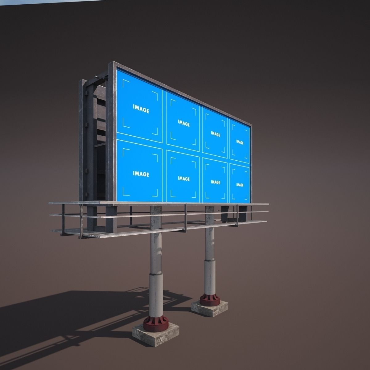 Old Billboard Low Poly Low-poly 3D model_1