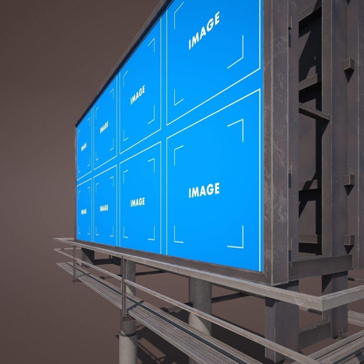 Old Billboard Low Poly Low-poly 3D model_5