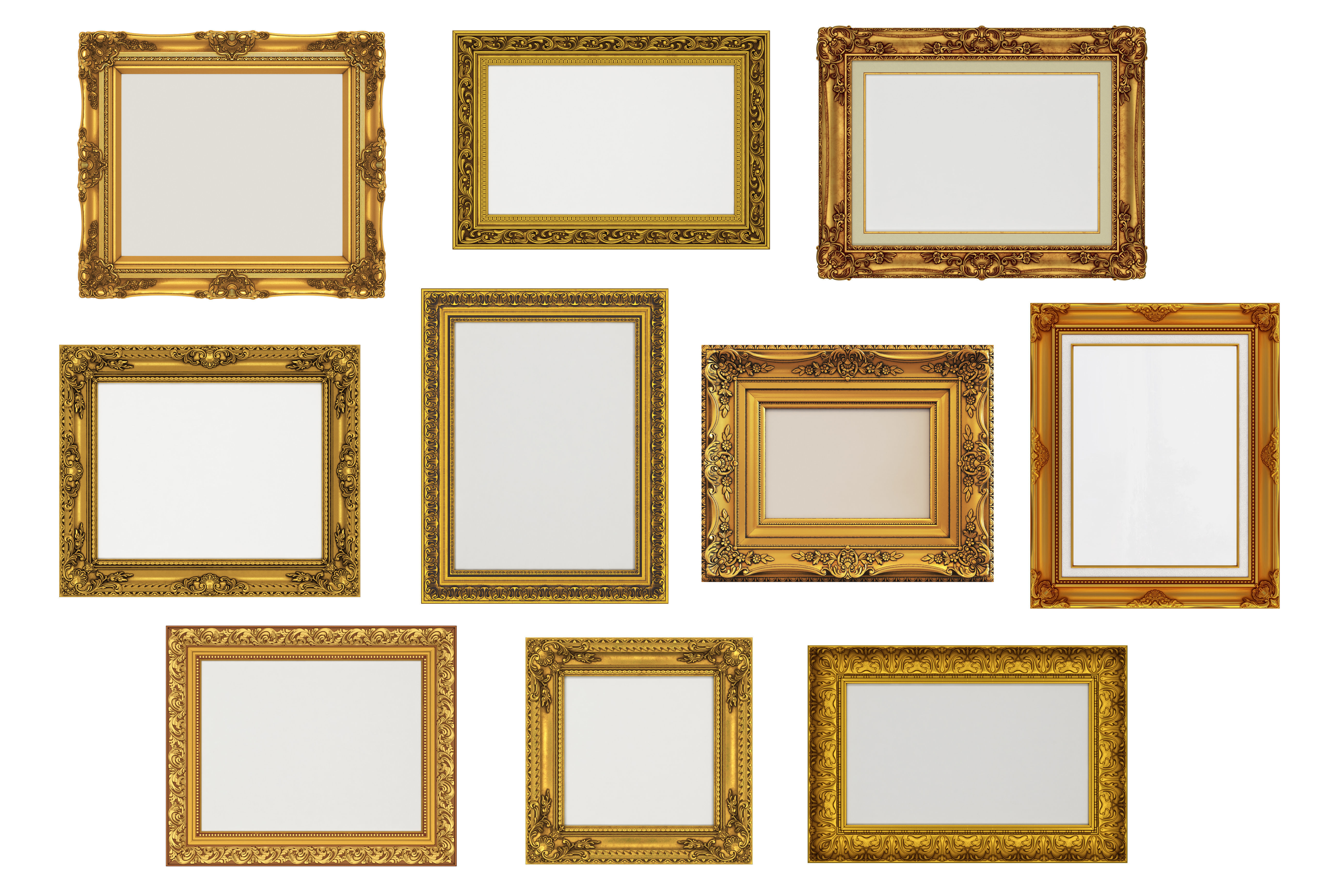 Collection of 3d models Frame picture gold v1 3D model_1