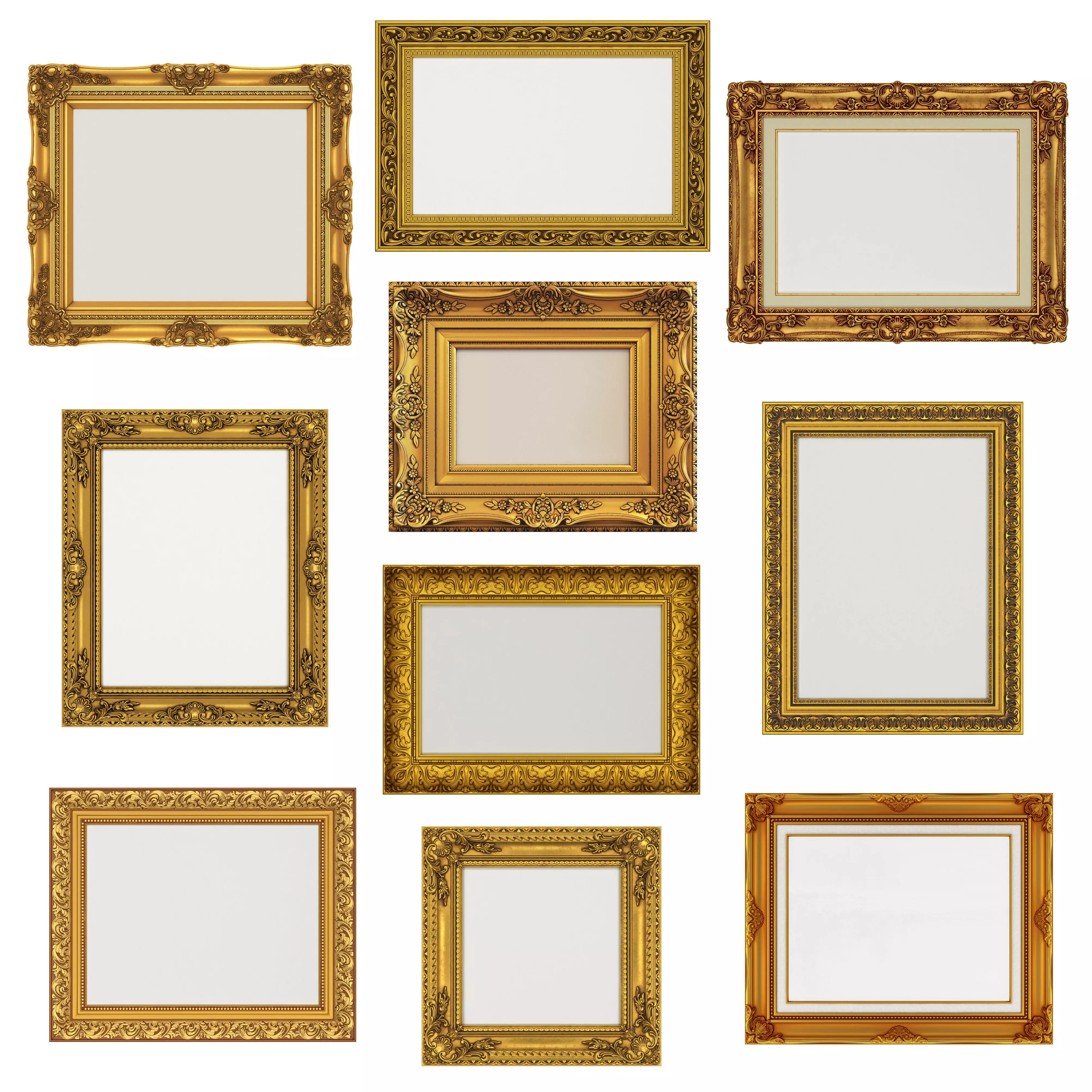 Collection of 3d models Frame picture gold v1 3D model_0