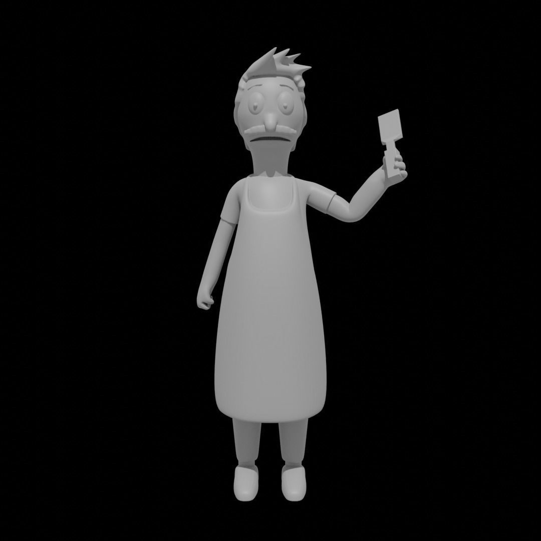 Bob Belcher Bobs burgers 3D rigged model Blender Free 3D model_4