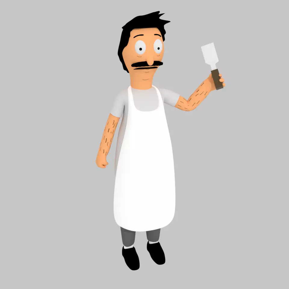 Bob Belcher Bobs burgers 3D rigged model Blender Free 3D model_0