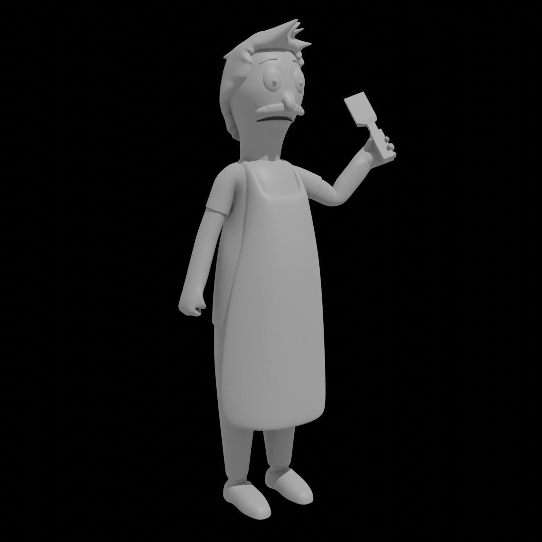 Bob Belcher Bobs burgers 3D rigged model Blender Free 3D model_5