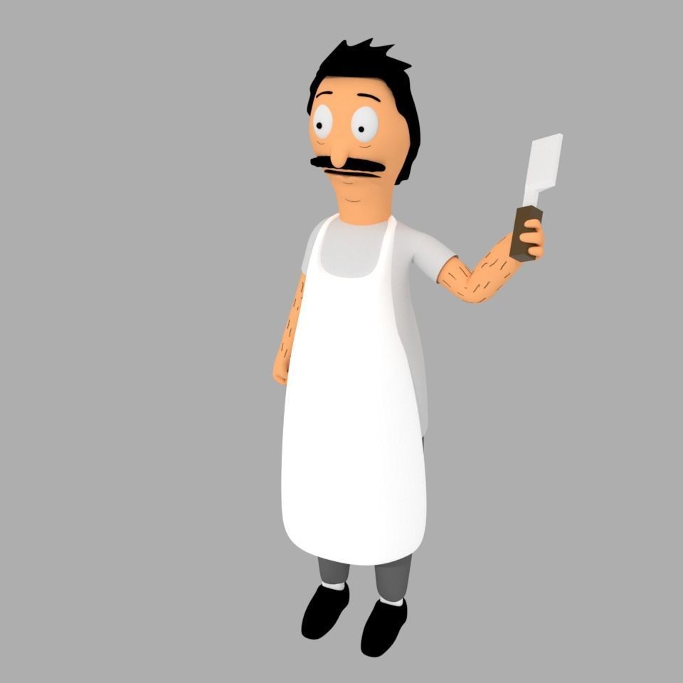 Bob Belcher Bobs burgers 3D rigged model Blender Free 3D model_3