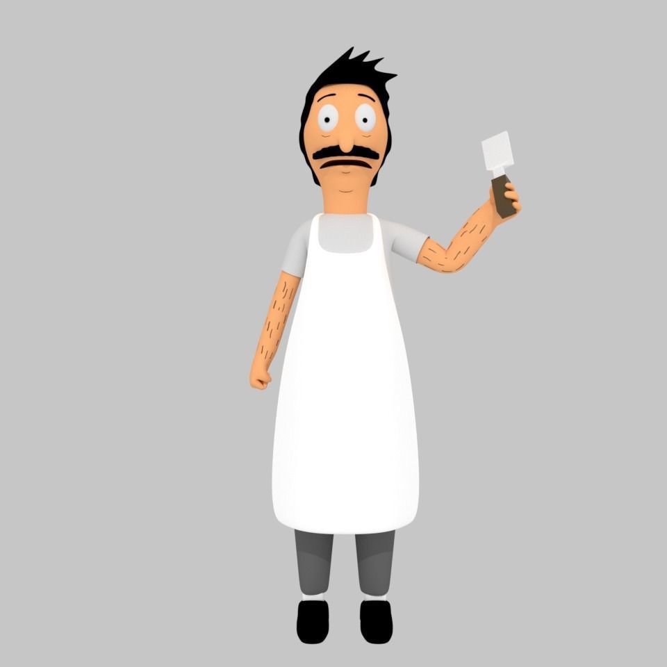 Bob Belcher Bobs burgers 3D rigged model Blender Free 3D model_1