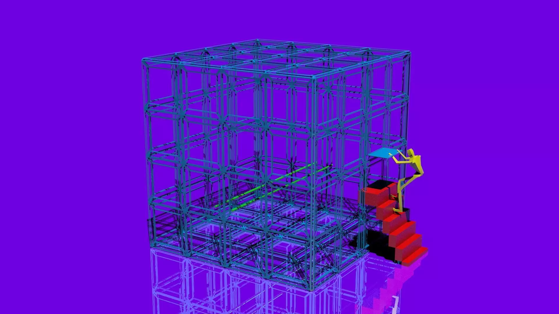 THE MAN IN THE CAGE Low-poly 3D model