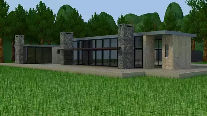 Boyita House house in the woods Blender Free 3D model