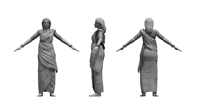 indian woman 3d model