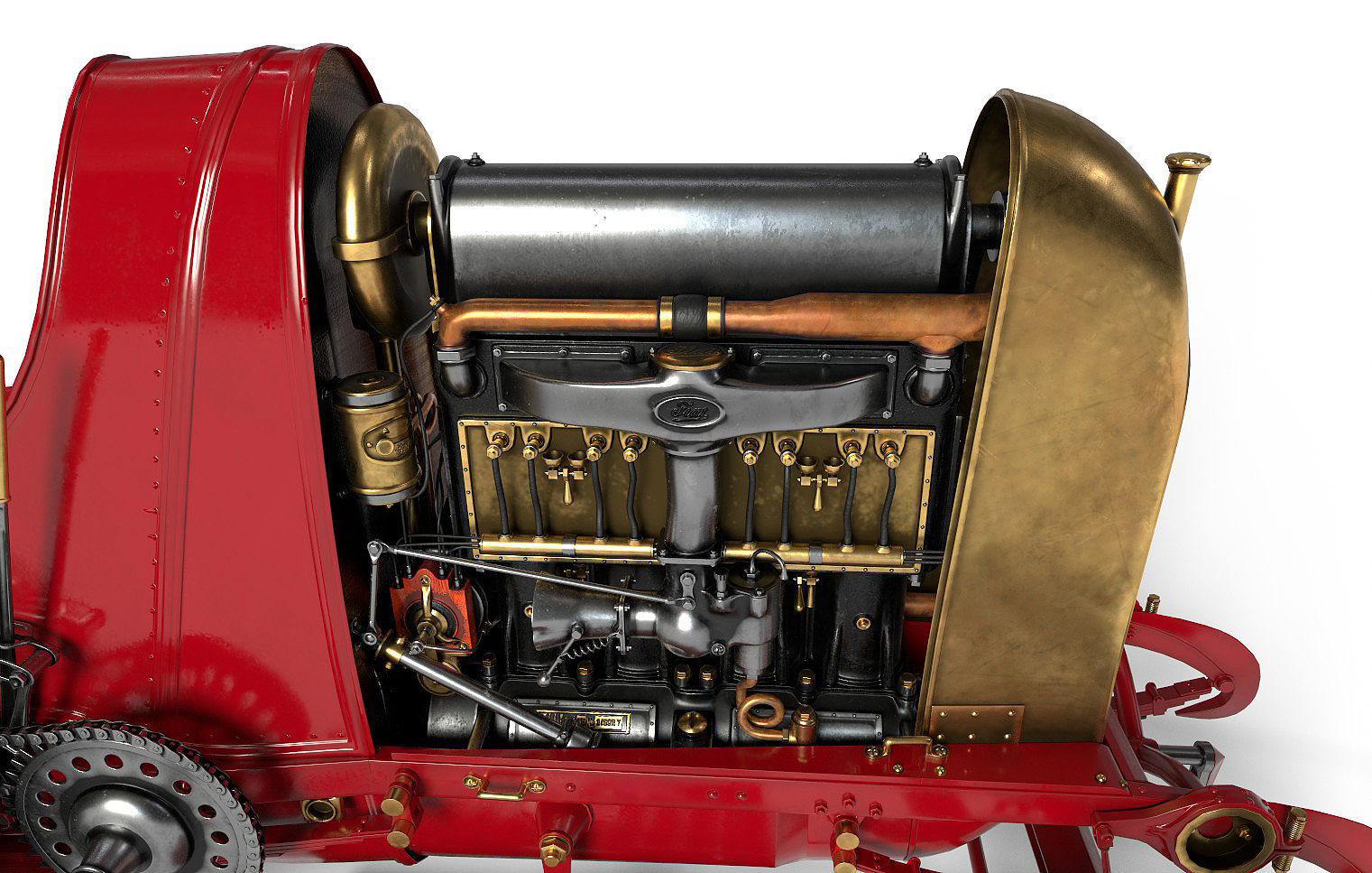 Fiat S76 Beast of Turin open hood 3D model_5