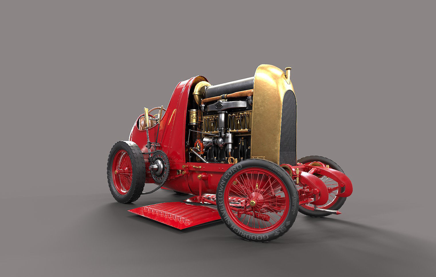 Fiat S76 Beast of Turin open hood 3D model_11