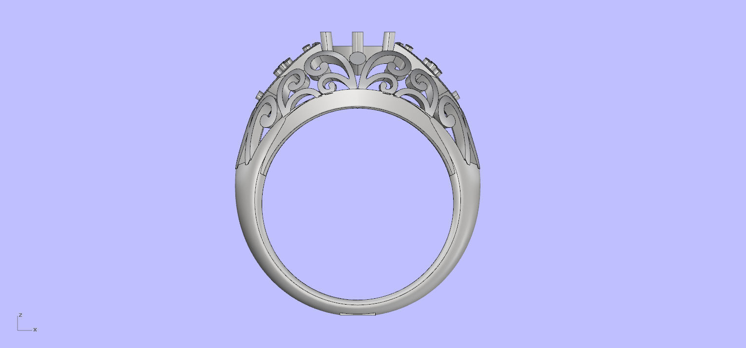 Antique Engangement Ring 3D print model_1
