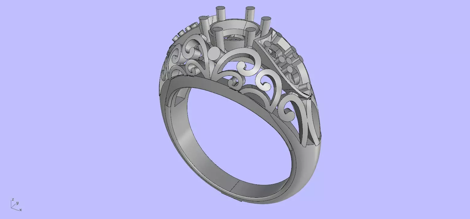 Antique Engangement Ring 3D print model_0