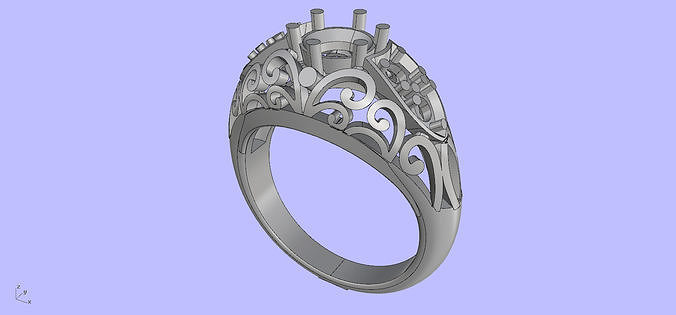 Antique Engangement Ring 3D print model