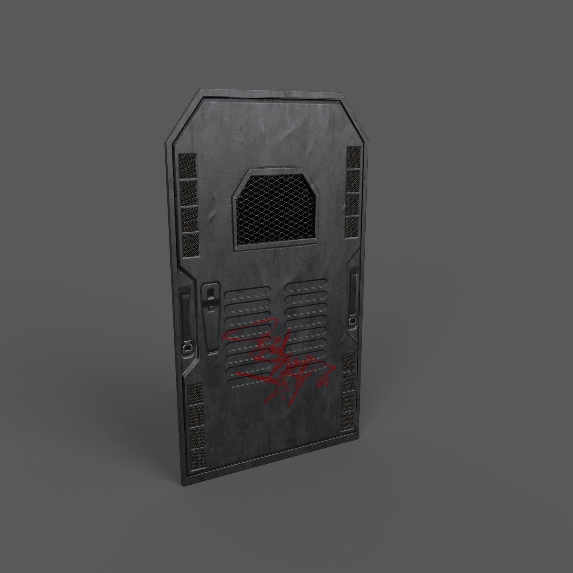 Sci-fi doors Low-poly 3D model_1