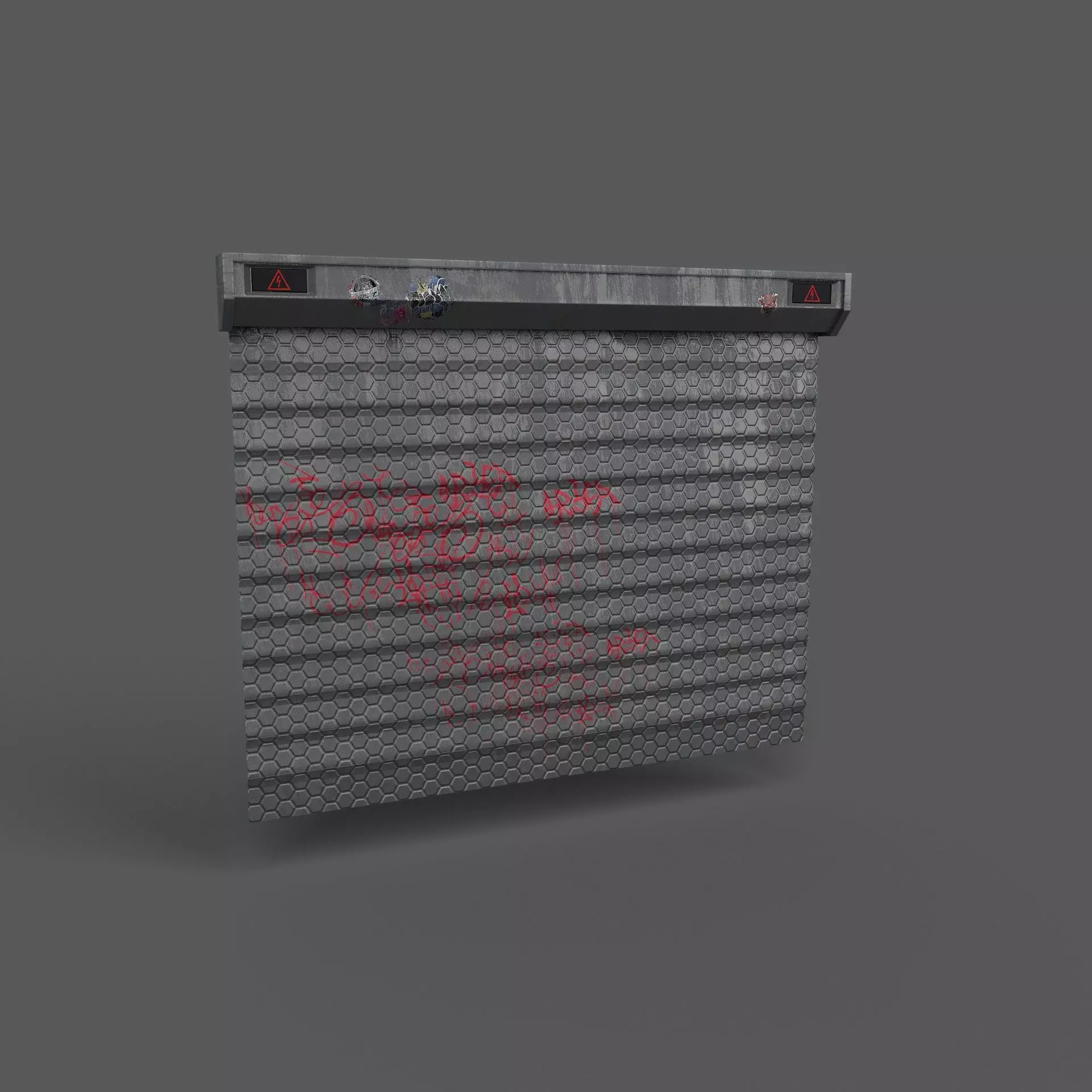 Sci-fi doors Low-poly 3D model_0