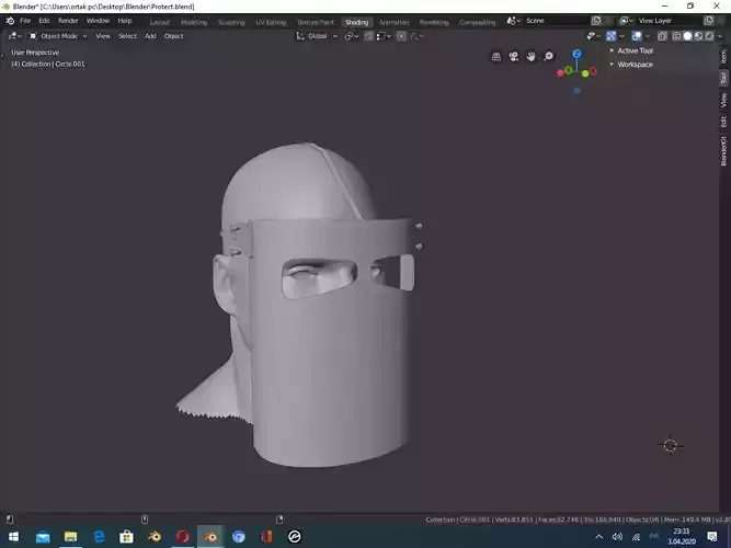 Comfortable Face Protector withPlastic Sheet Free 3D print model