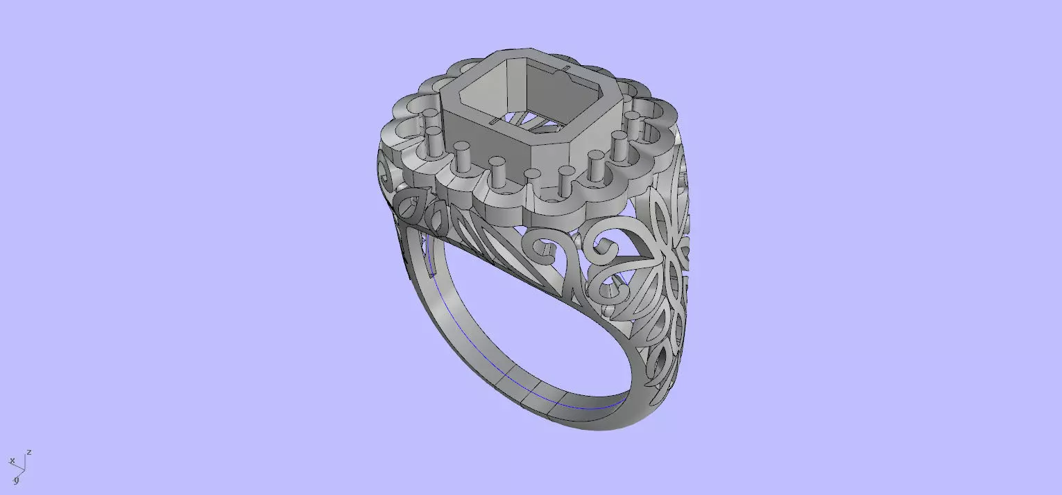 Antique Engangement Ring 3D print model_0