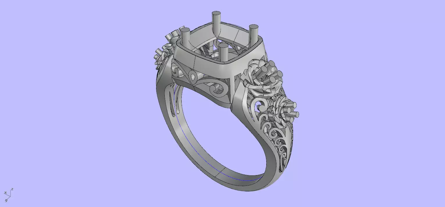 Antique Engangement Ring 3D print model_0