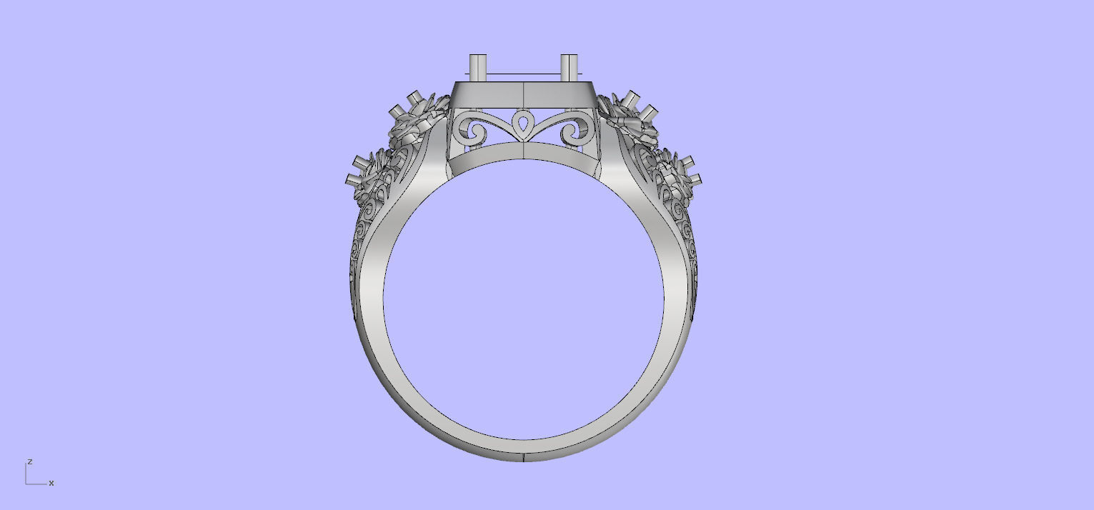Antique Engangement Ring 3D print model_1