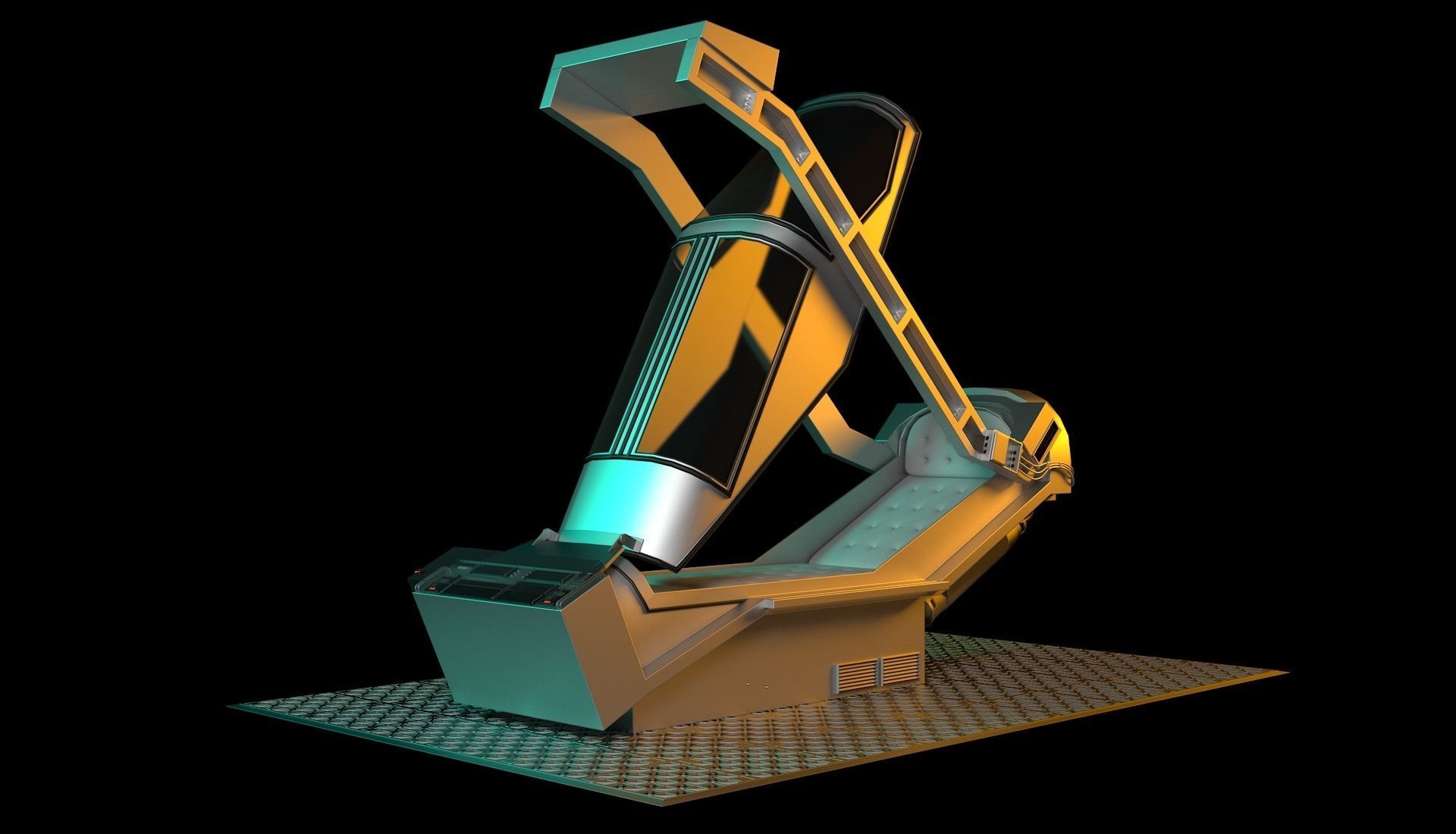 Hyper sleep chamber Aliens 3D model_9