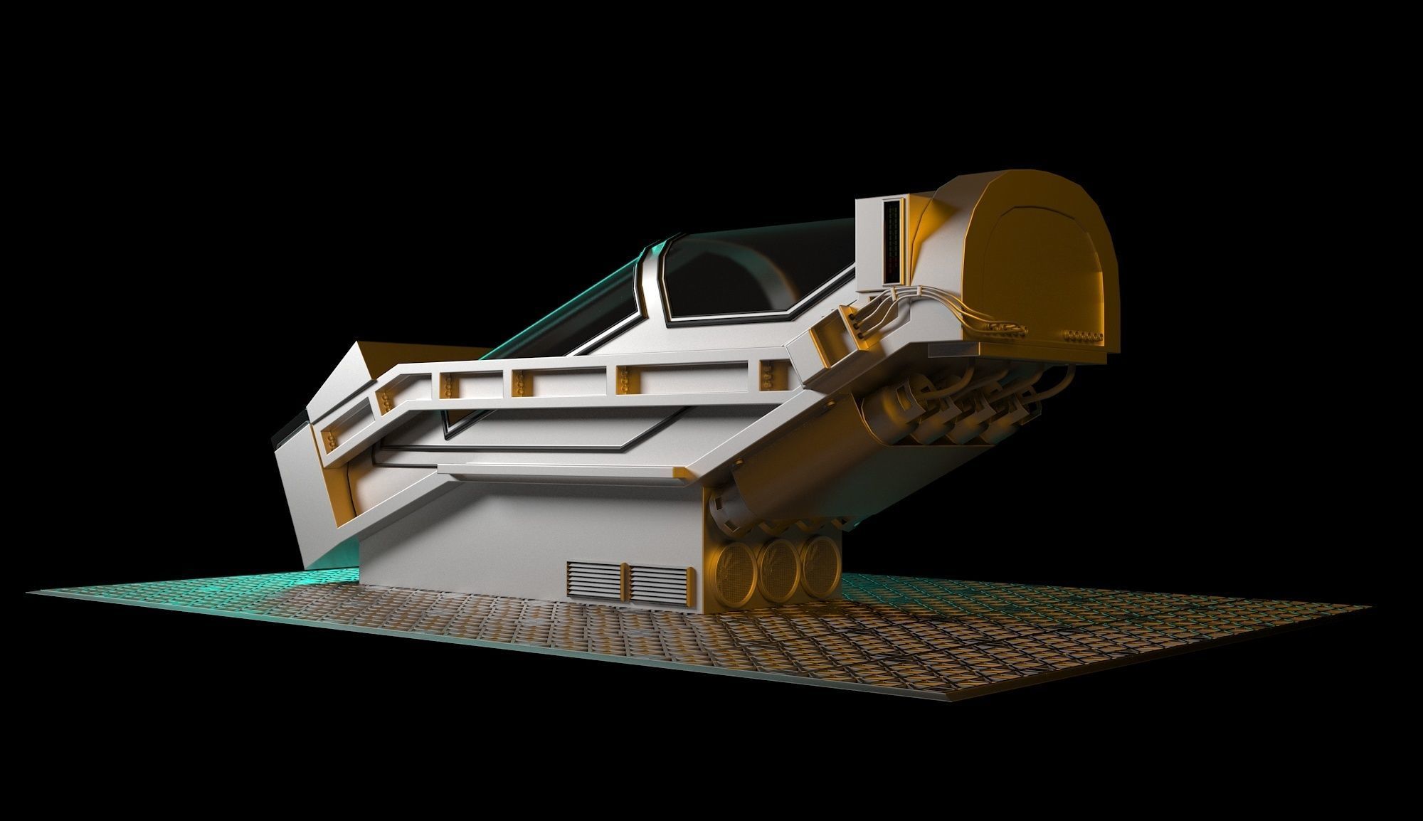 Hyper sleep chamber Aliens 3D model_3