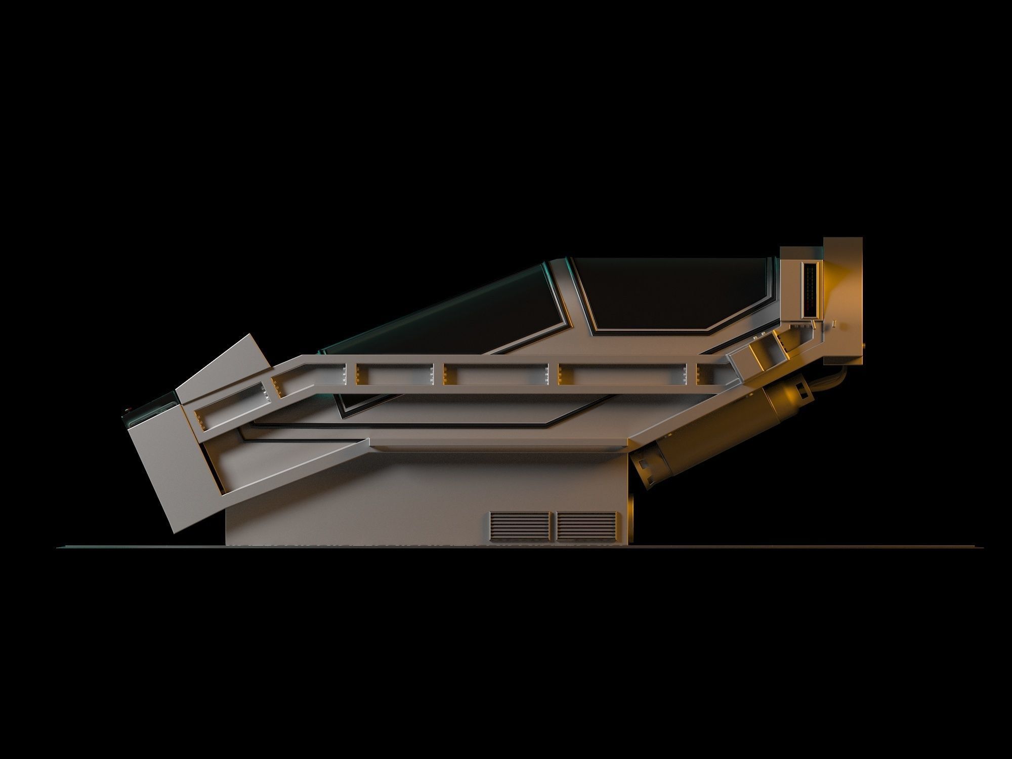 Hyper sleep chamber Aliens 3D model_2