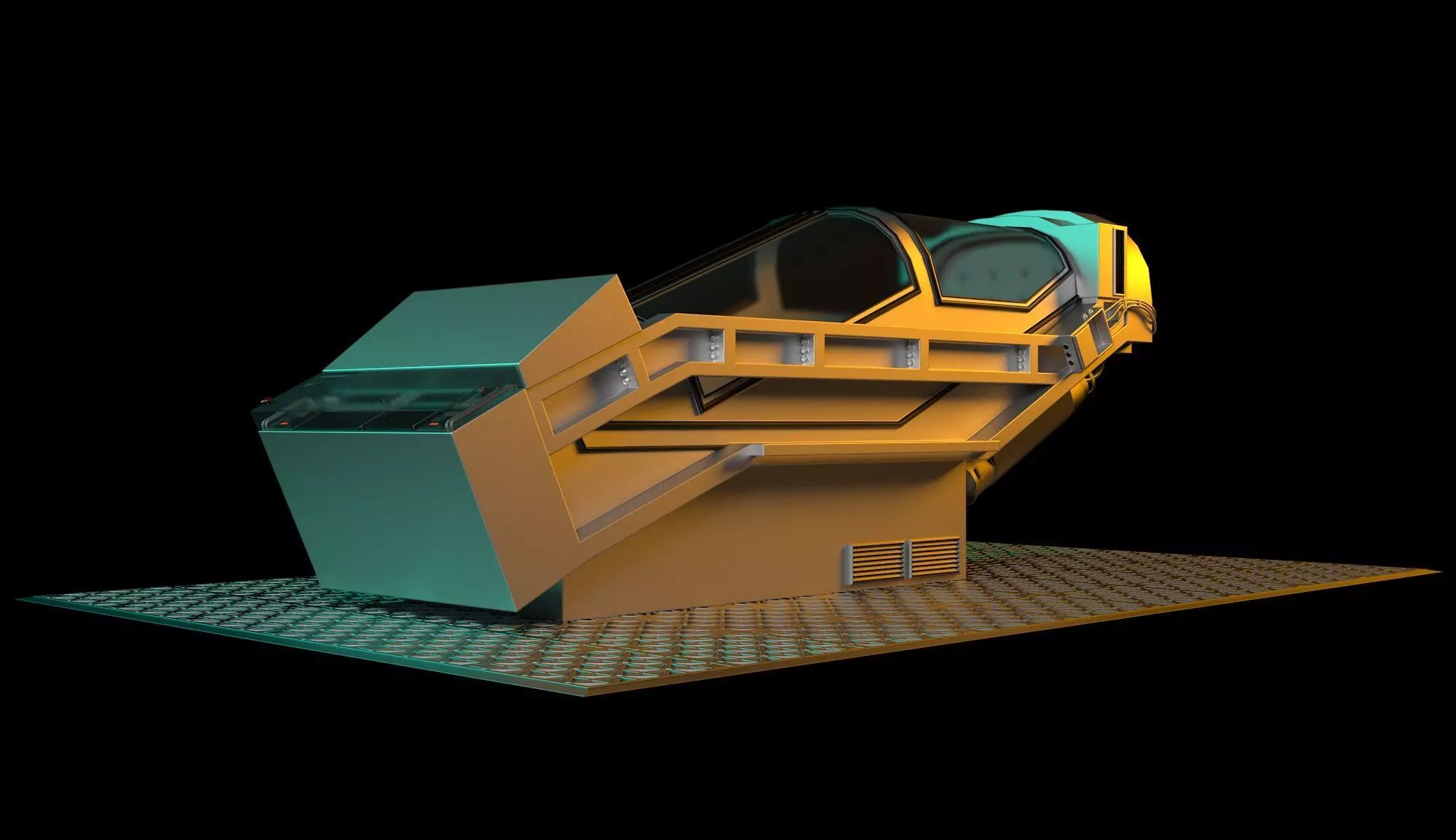 Hyper sleep chamber Aliens 3D model_0