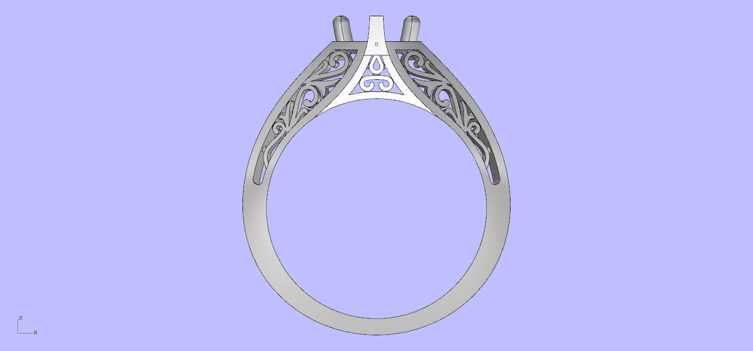 Antique Engangement Ring 3D print model_1