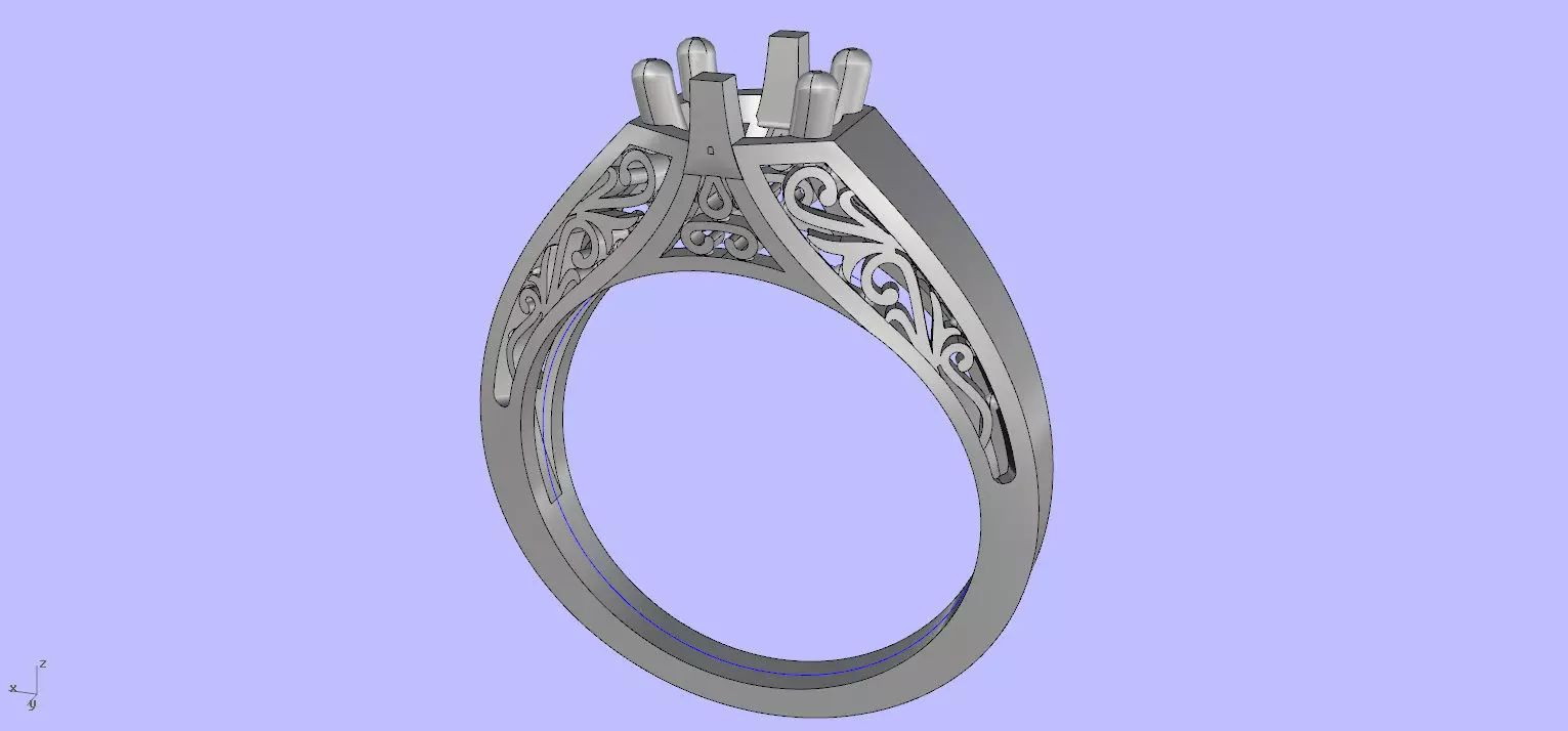 Antique Engangement Ring 3D print model_0