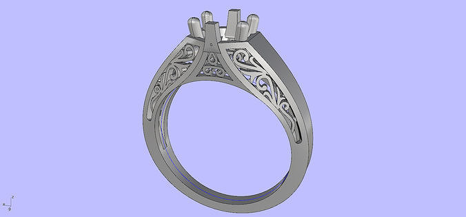 Antique Engangement Ring 3D print model