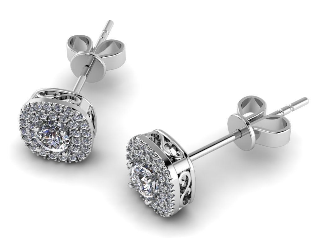 Diamond Jewelry Earring 4mm STONE 002 3D print model_9