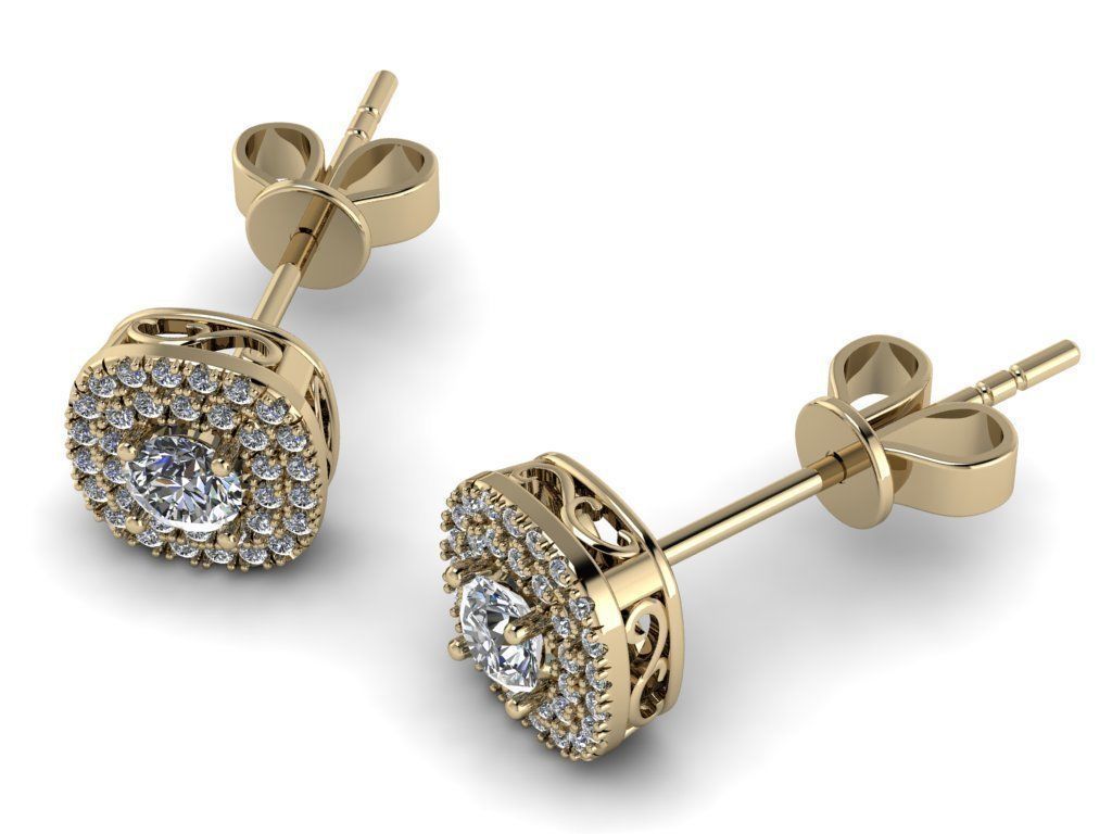 Diamond Jewelry Earring 4mm STONE 002 3D print model_23