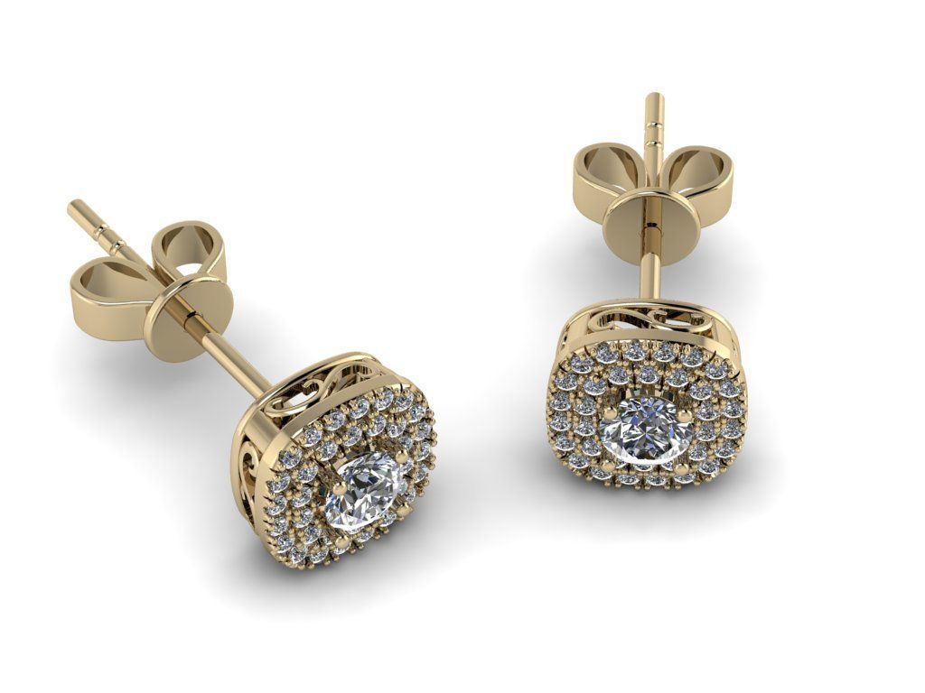 Diamond Jewelry Earring 4mm STONE 002 3D print model_13