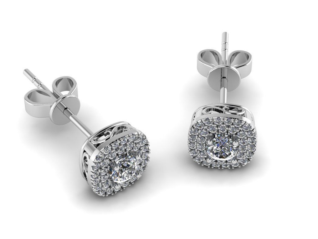 Diamond Jewelry Earring 4mm STONE 002 3D print model_15