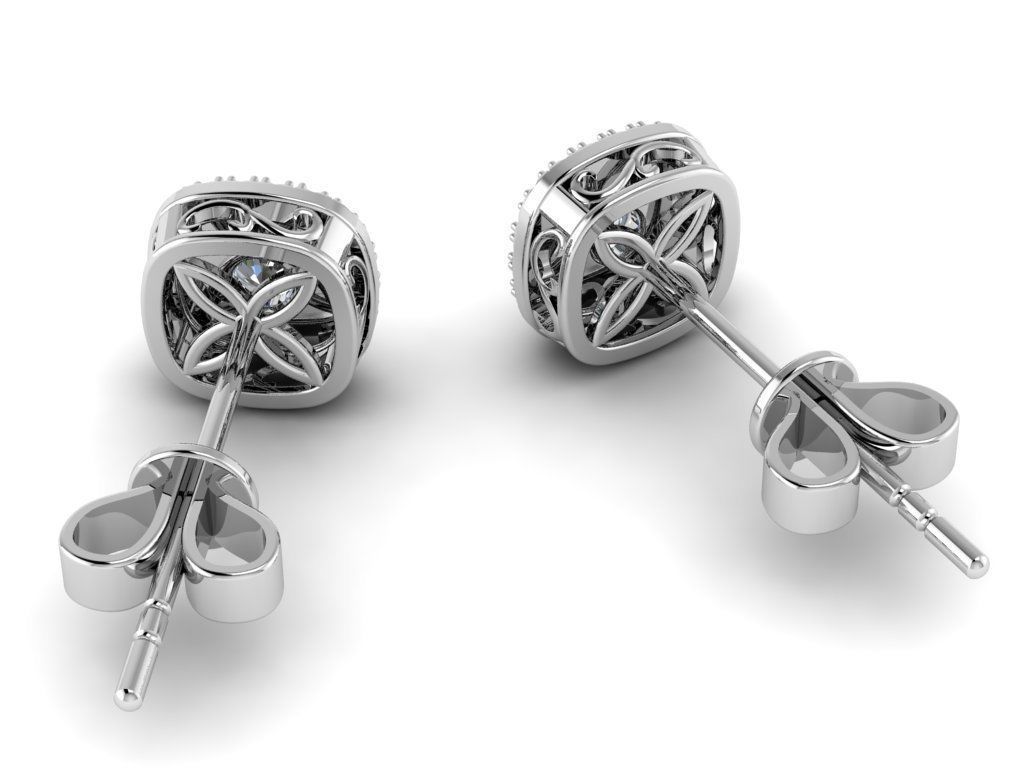 Diamond Jewelry Earring 4mm STONE 002 3D print model_16