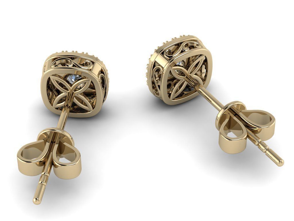 Diamond Jewelry Earring 4mm STONE 002 3D print model_8