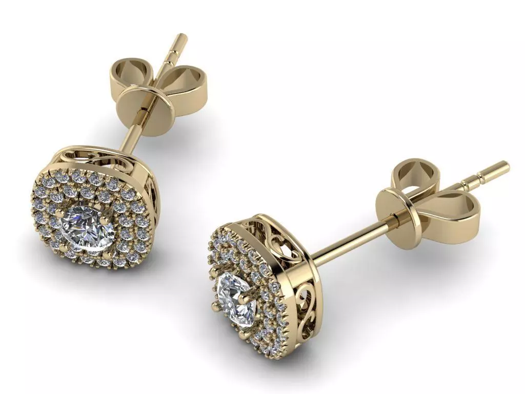 Diamond Jewelry Earring 4mm STONE 002 3D print model_0