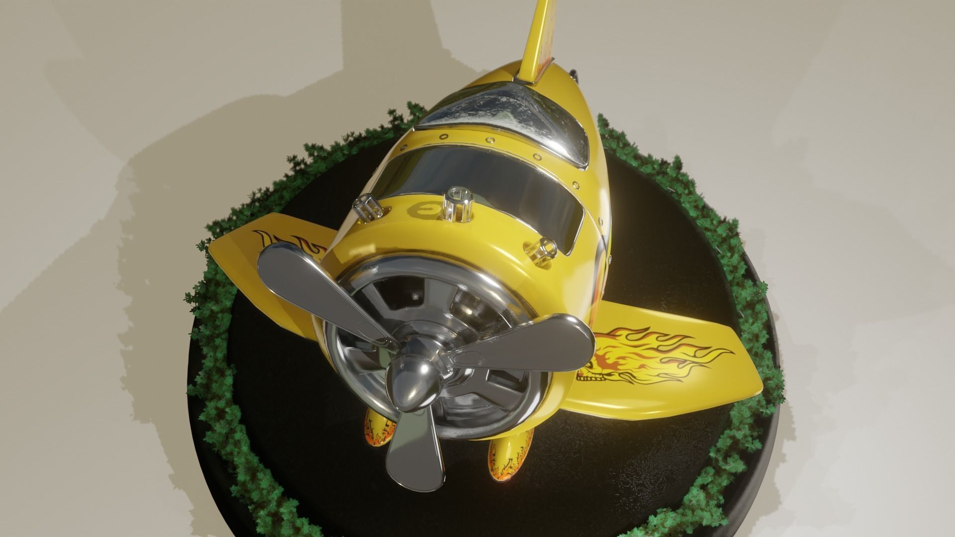 Stylized Airplane PBR 3D model_4