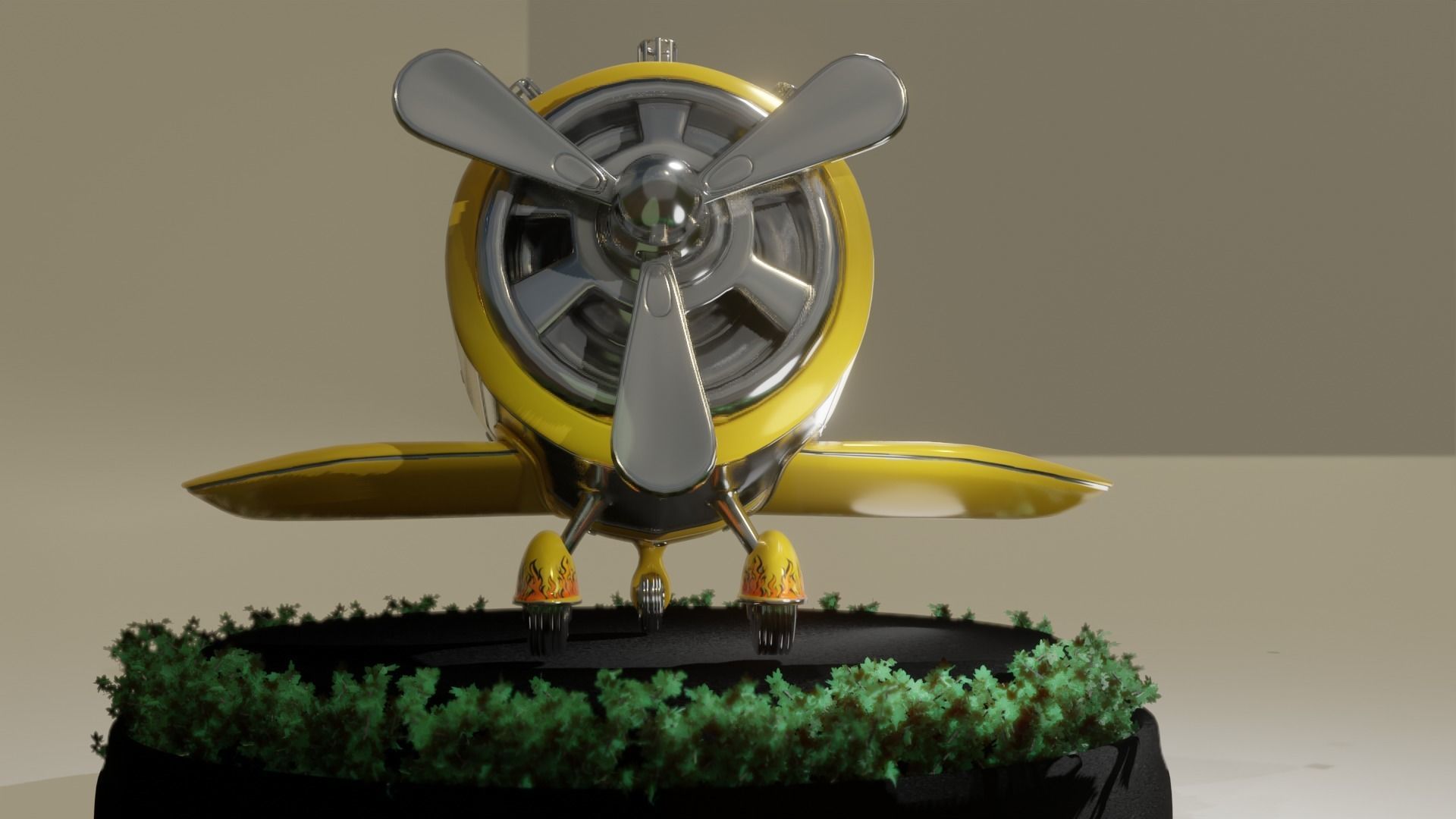 Stylized Airplane PBR 3D model_5