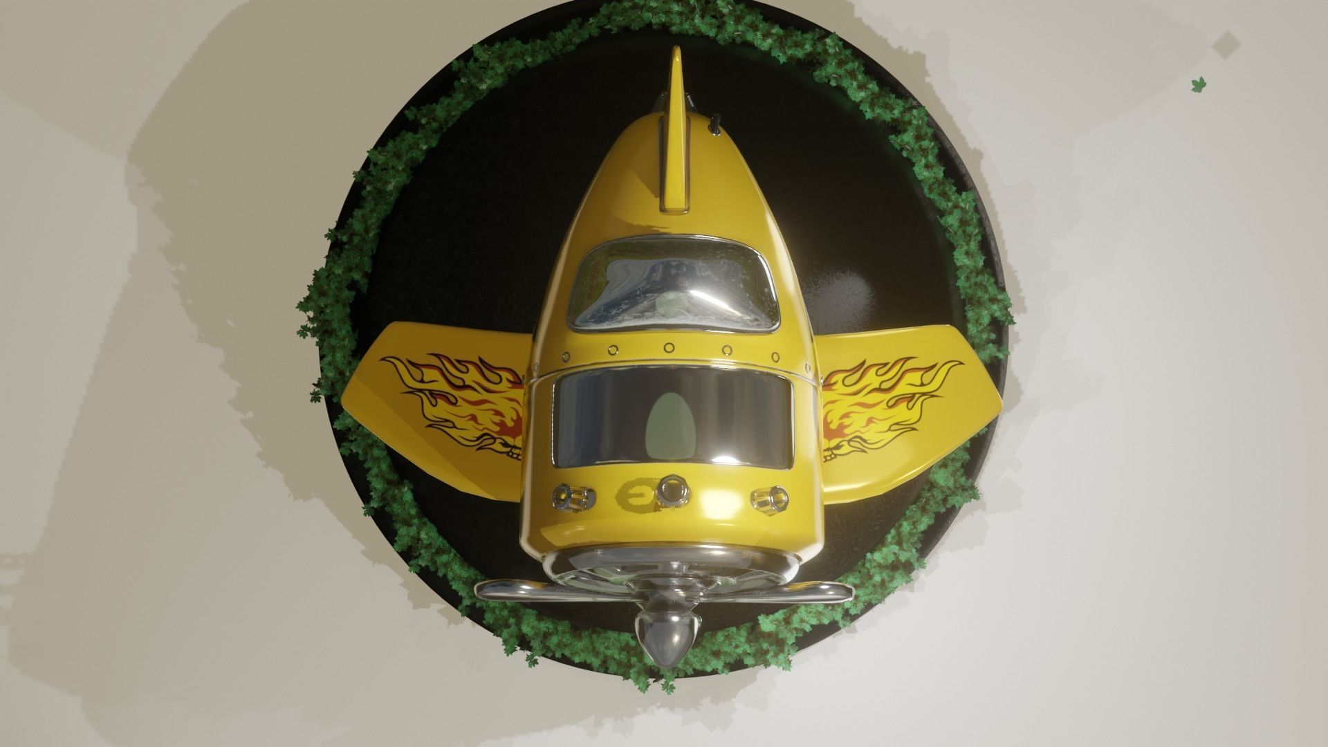 Stylized Airplane PBR 3D model_6