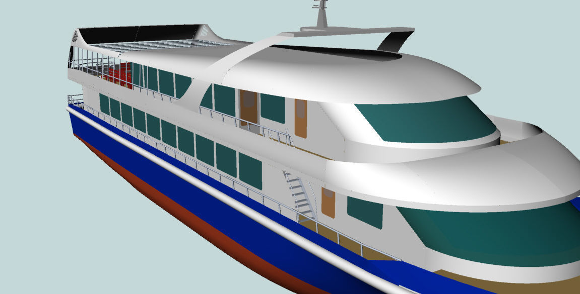 Passenger trip ship 3D model_5