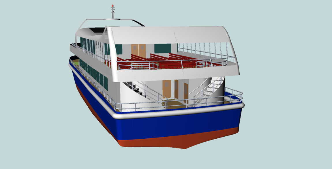 Passenger trip ship 3D model_2