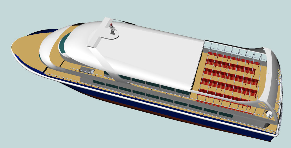 Passenger trip ship 3D model_4