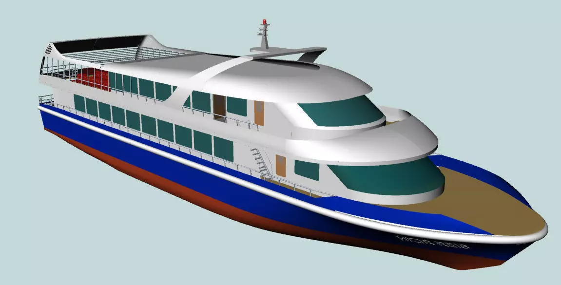 Passenger trip ship 3D model_0